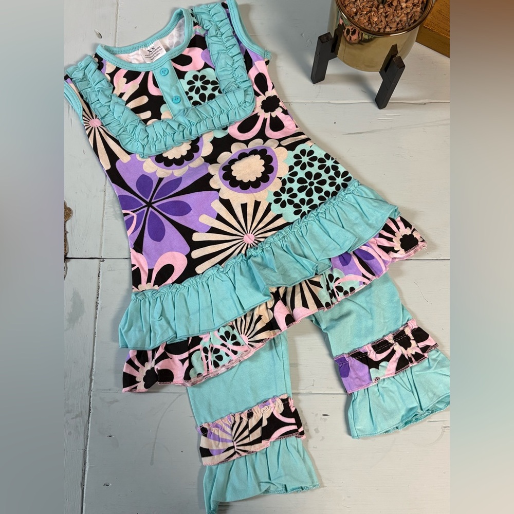 Colorful Kids Boutique Outfit with Ruffle Details 🥰